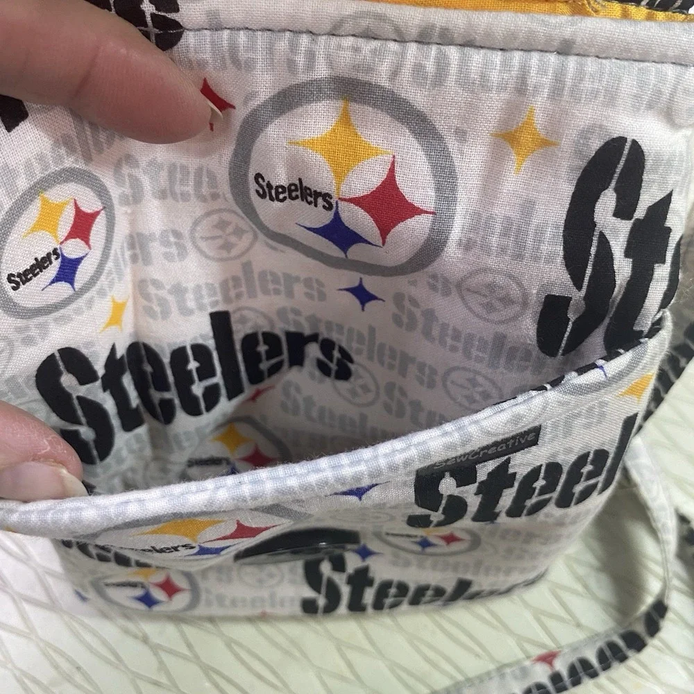 Handmade Pittsburgh Steelers Cell Phone Bag Stadium Size Crossbody Purse 7x5.x1